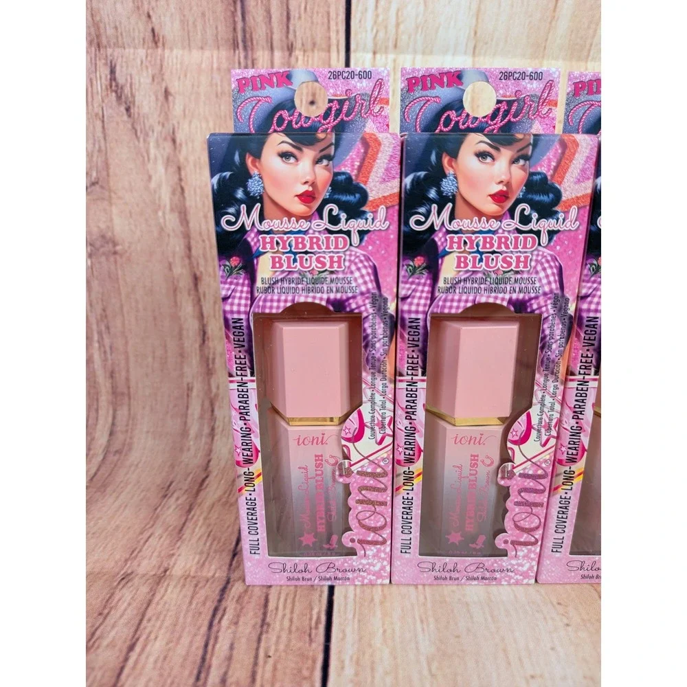 3 PK Ioni Pink Cowgirl Mousse Liquid Hybrid Blush Shiloh Brown